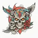 Crazy life tattoo design idea