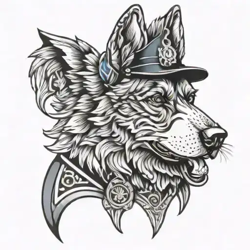 police sheepdog tattoo design idea