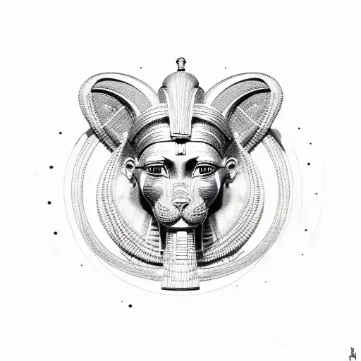 Egyptian god sekhmet tattoo design idea