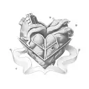 words 'Ethan, Reese, Caleb within a heart shape. tattoo design idea