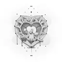 words 'Ethan, Reese, Caleb within a heart shape. tattoo design idea