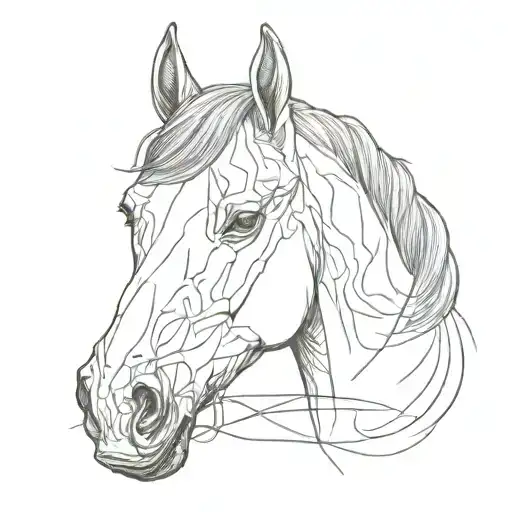 horse head tattoo design idea