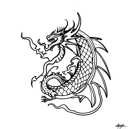 dragon fart tattoo design idea
