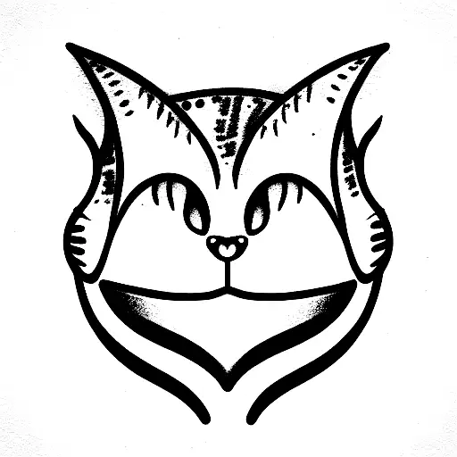 cute cheshire cat tattoo design idea
