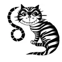 cute cheshire cat tattoo design idea
