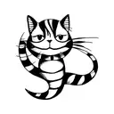 cute cheshire cat tattoo design idea