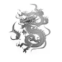 dragon fighting with raijin in all left arm tattoo design idea