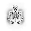 Design a red skeleton tattoo that symbolizes a journey from an intensive gaming past to a present of hard work and aspir tattoo design idea