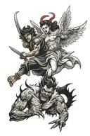 angel vs devil tattoo design idea
