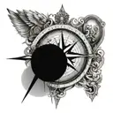 nautical compass surrounded by various tattoo design idea