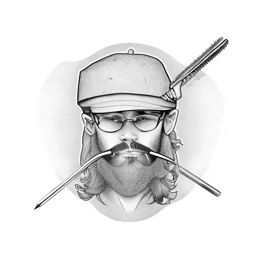 vice grips, screw driver, guy with bandana on and a kc hat forward tattoo design idea