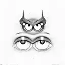 rows of pairs of eyes tattoo design idea