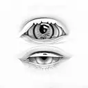rows of pairs of eyes tattoo design idea