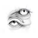 rows of pairs of eyes tattoo design idea