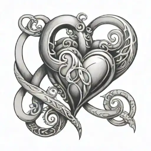 heart with infinity symbol tattoo design idea