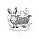 chinese zodiac ox and rabbit tattoo design idea