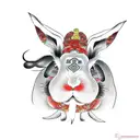 chinese zodiac ox and rabbit tattoo design idea