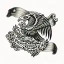 Mexican eagle and mexico flag tattoo design idea