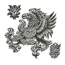 Mexican eagle and mexico flag tattoo design idea