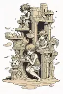 building sandcastles tattoo design idea