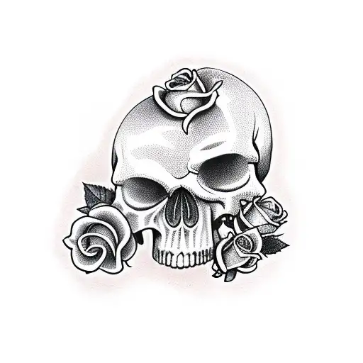 hear no evil see no evil speak no evil skull with rose tattoo design idea