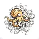 octopus and jellyfish intertwined black and white tattoo design idea