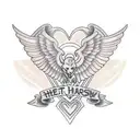 heart bow and arrow wings halo design tattoo design idea