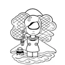 minimalist sad child in front of evil mother's lips tattoo design idea