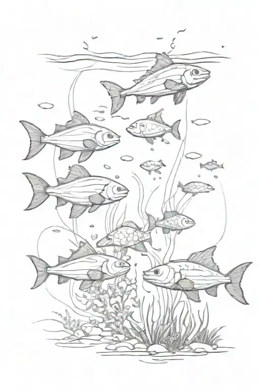underwater scene tattoo design idea