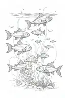 underwater scene tattoo design idea