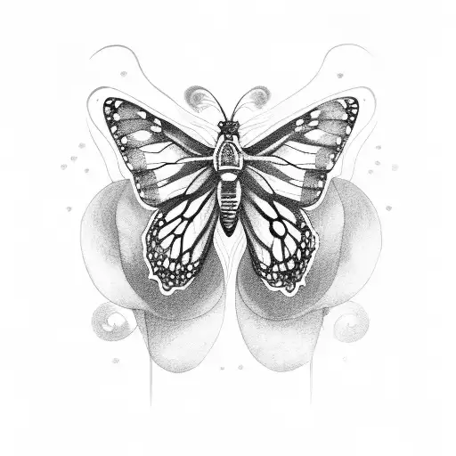 monarch butterfly with 111 in the wings tattoo design idea
