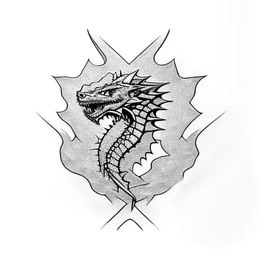Drogon game of thrones  tattoo design idea