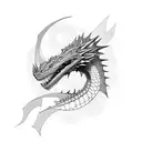 Drogon game of thrones  tattoo design idea