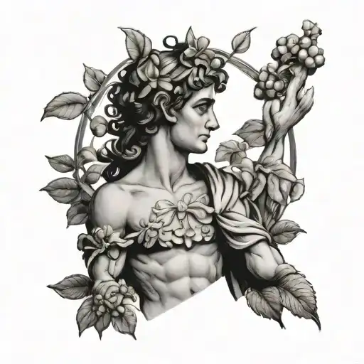 apollo and dionysos tattoo design idea