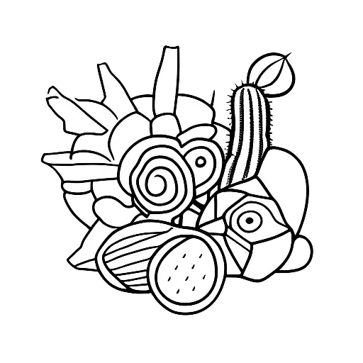 san pedro cactus tattoo design idea