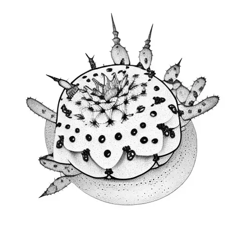 minimalist san pedro cactus tattoo design idea