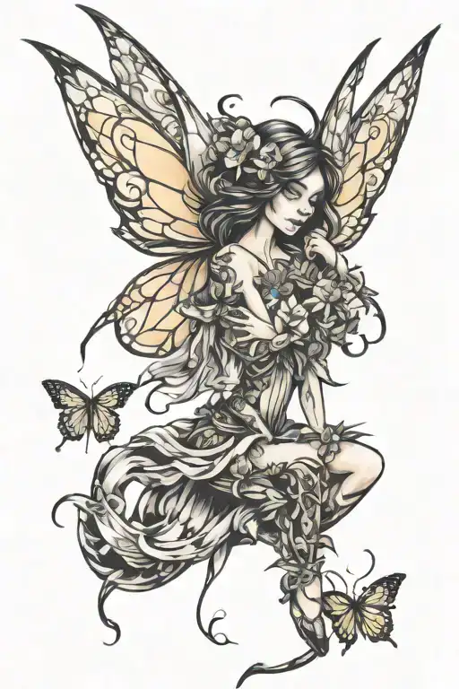 fairy tattoo design idea