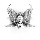valkyrie with wings tattoo design idea