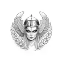valkyrie with wings tattoo design idea