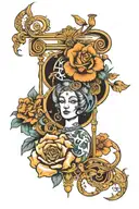 Make me a tattoo that includes the zodiac signs of Aquarius and Libra. tattoo design idea