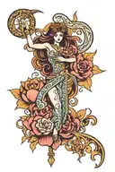 Make me a tattoo that includes the zodiac signs of Aquarius and Libra. tattoo design idea