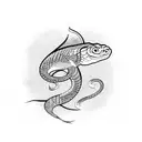 double fish snake tattoo design idea