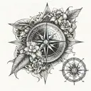 half mandala half compass tattoo design idea