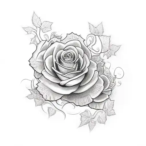 "Ivy Rose" spelled out with thorn vines tattoo design idea
