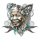 Name Nelson Mandela tattoo design idea