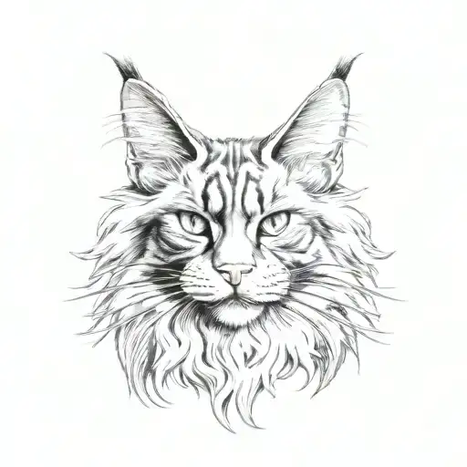 maine coon tattoo design idea