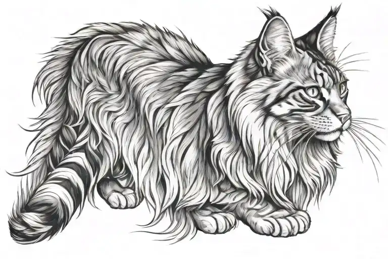 Maine Coon   tattoo design idea