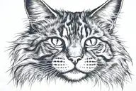 Maine Coon  Kopf   tattoo design idea