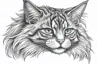 Maine Coon  Kopf   tattoo design idea