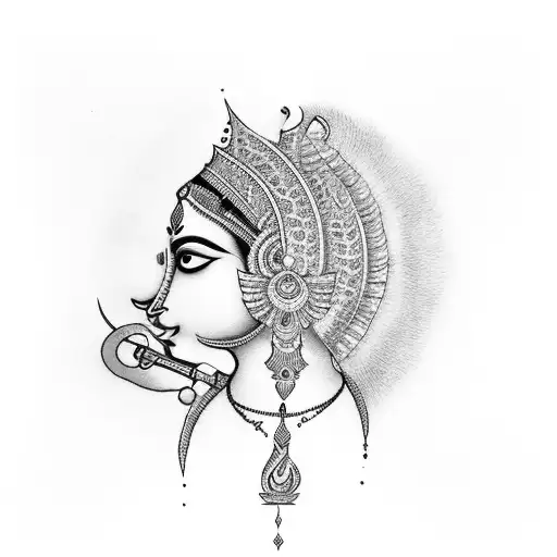 Krishna flute & feather tattoo design idea